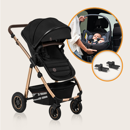 lionelo Amber 2 w 1 Black Silver — Wózek wielofunkcyjny